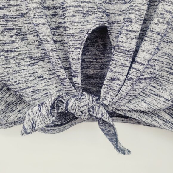 GAP Front Tie Blue White Striped Heathered Top - Picture 3 of 8